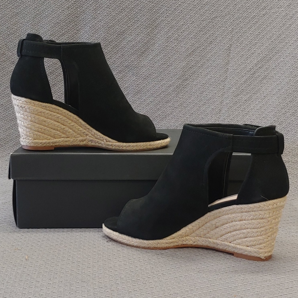 Tahari Jamie Lee Espadrille Wedge Sandal Black-6 - Picture 2 of 14